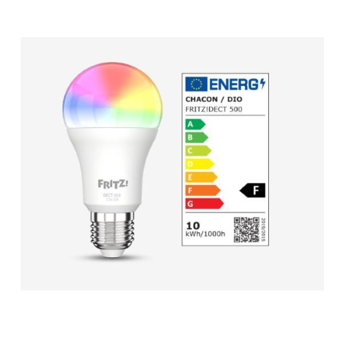 AVM FRITZ!DECT 500 LAMPADA SMART WI-FI E27 9W 806 LUMEN 2700-6500K LUCE BIANCA +RGB COLORATA DIMMERABILE